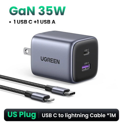 UGREEN GaN 35W Charger USB Charger PD3.0 QC3.0 Quick Charger For