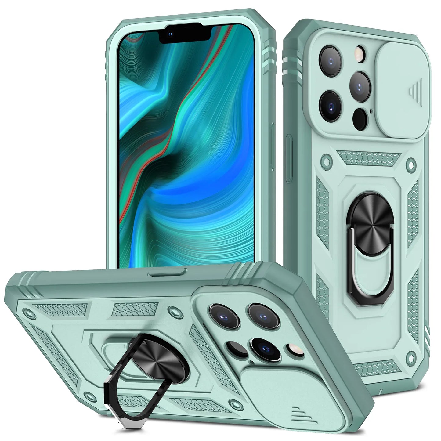 iPhone with 360 Degree Rotate Kickstand Sturdy Shockproof Cover