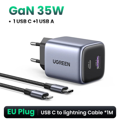 UGREEN GaN 35W Charger USB Charger PD3.0 QC3.0 Quick Charger For